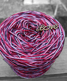 black, white, red, burgundy variegated