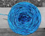 black, blue, aqua, periwinkle variegated