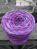 white and pink variegated yarn