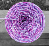 white and pink variegated yarn