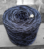 black and periwinkle variegated yarn