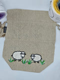 Lantern Moon Drawstring Project Bag (White sheep)