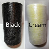 black and cream shimmer thread